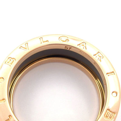 Bvlgari Ring 57 Beautiful B-zero1 18K Pink Gold×black