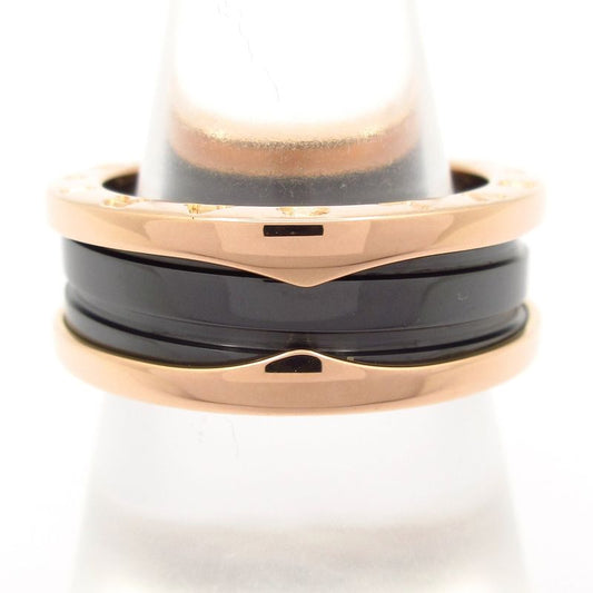 Bvlgari Ring 57 Beautiful B-zero1 18K Pink Gold×black