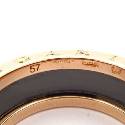 Bvlgari Ring 57 Beautiful B-zero1 18K Pink Gold×black