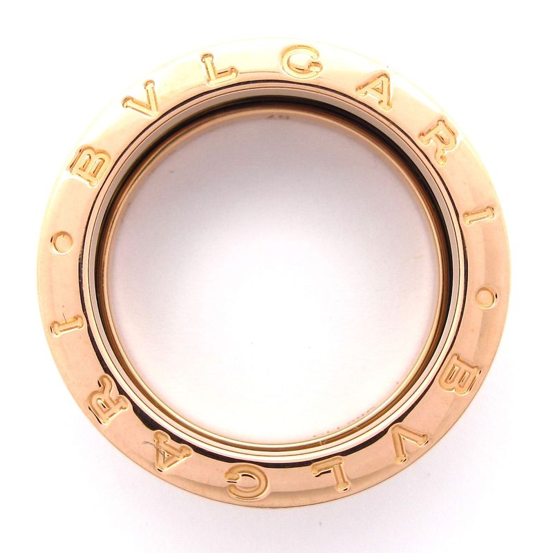 Bvlgari Ring 57 Beautiful B-zero1 18K Pink Gold×black