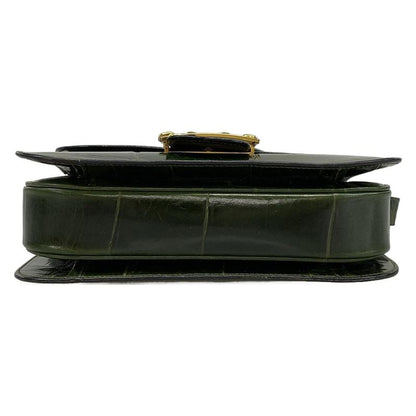 Celine Shoulder Bag - Dark Green Shape Stamped Leather