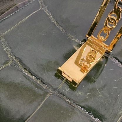 Celine Shoulder Bag - Dark Green Shape Stamped Leather