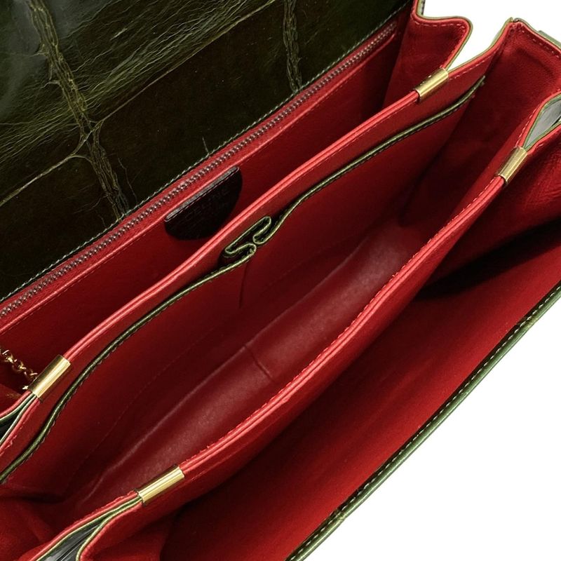 Celine Shoulder Bag - Dark Green Shape Stamped Leather