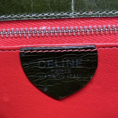 Celine Shoulder Bag - Dark Green Shape Stamped Leather