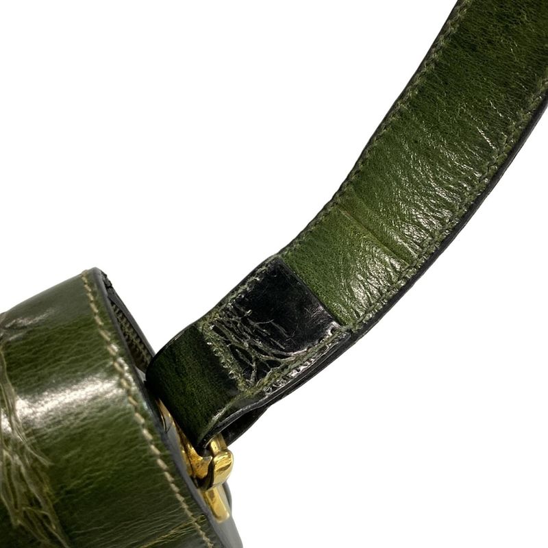 Celine Shoulder Bag - Dark Green Shape Stamped Leather