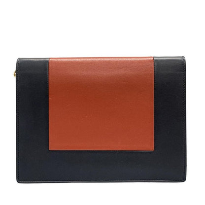 Celine Wallet Flamed Evening Clutch 107773ao4.07dc Dark Navy And Red Brown