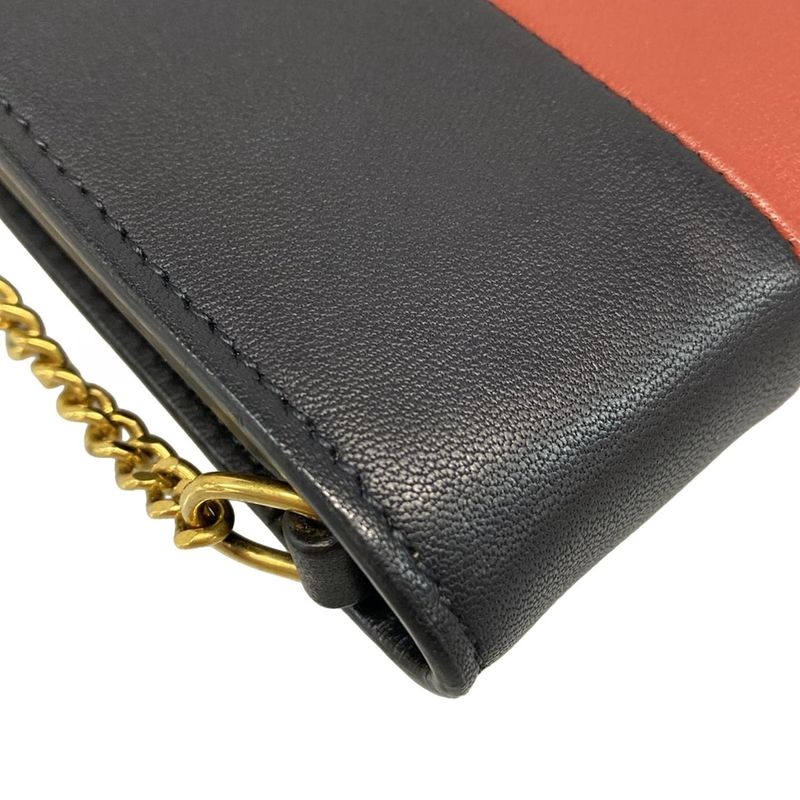 Celine Wallet Flamed Evening Clutch 107773ao4.07dc Dark Navy And Red Brown