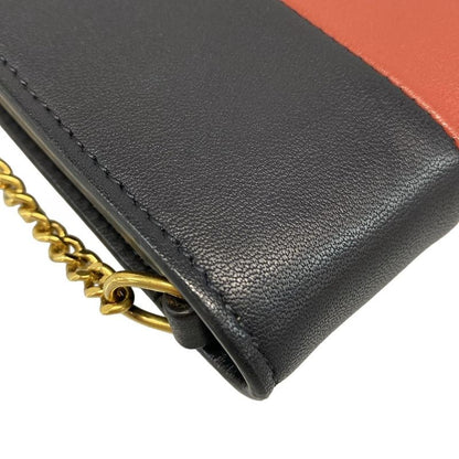 Celine Wallet Flamed Evening Clutch 107773ao4.07dc Dark Navy And Red Brown