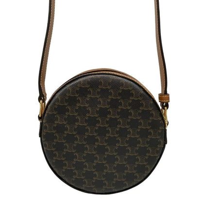 Celine Shoulder Bag Triomphe Canvas Black And Dark Brown And Brown Mini Bag