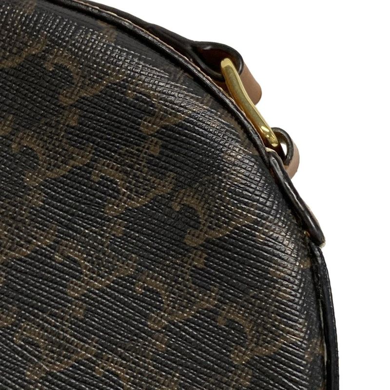 Celine Shoulder Bag Triomphe Canvas Black And Dark Brown And Brown Mini Bag