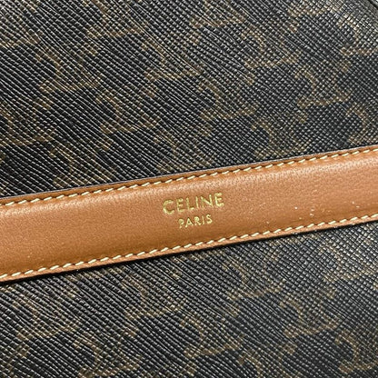 Celine Shoulder Bag Triomphe Canvas Black And Dark Brown And Brown Mini Bag