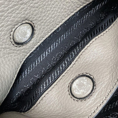Prada Tote Bag - 1ba579 Grey Beige Leather
