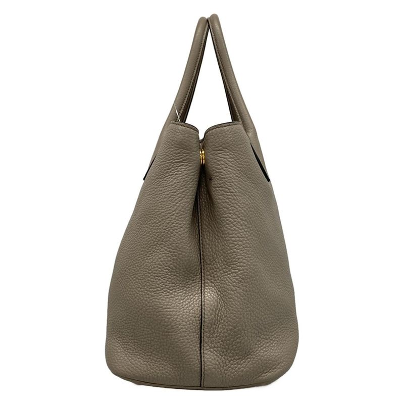 Prada Tote Bag - 1ba579 Grey Beige Leather