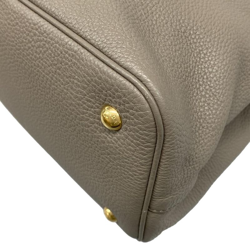Prada Tote Bag - 1ba579 Grey Beige Leather