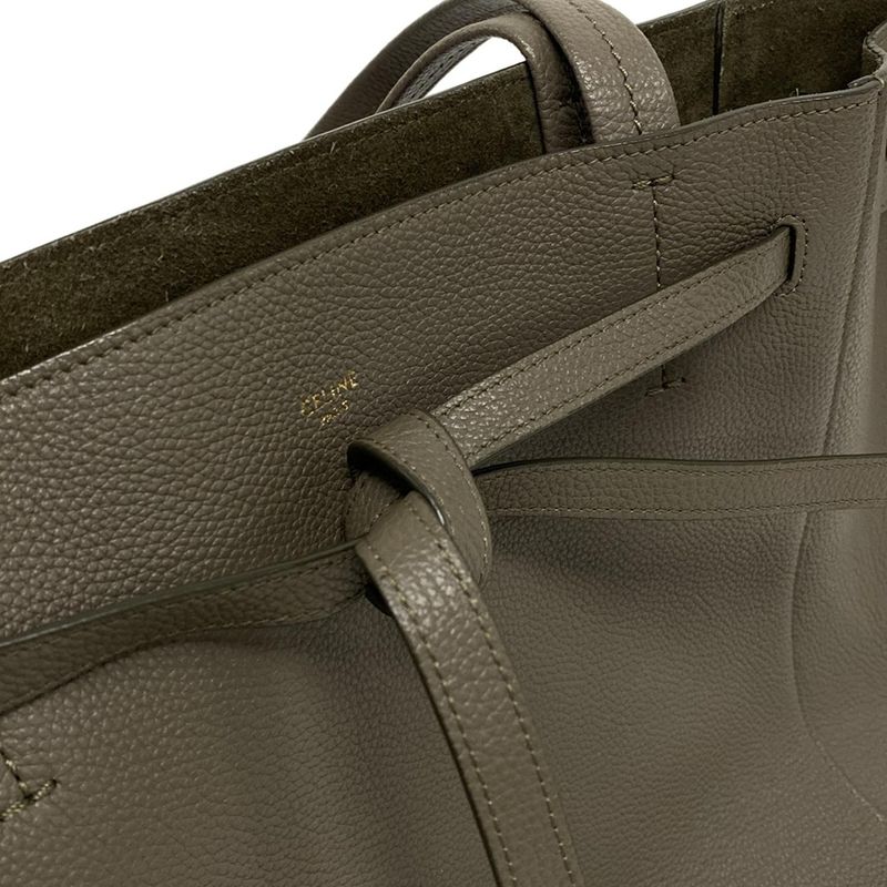Celine Tote Cabas Phantom Small With Belt Gray Beige
