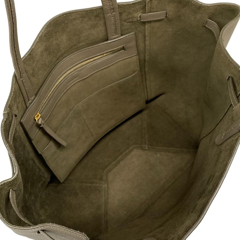 Celine Tote Cabas Phantom Small With Belt Gray Beige