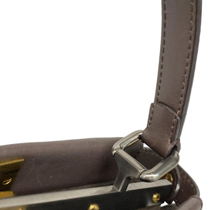 Fendi Handbag Peekaboo Iconic Medium 8bn226 Dark Brown Leather