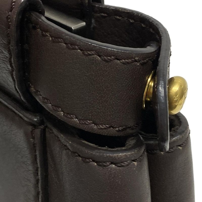 Fendi Handbag Peekaboo Iconic Medium 8bn226 Dark Brown Leather