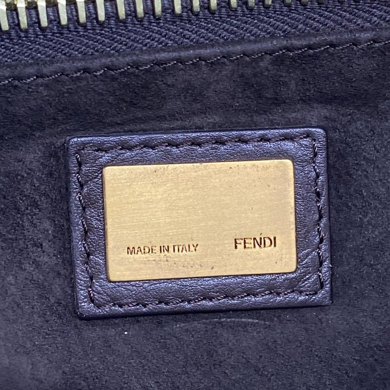 Fendi Handbag Peekaboo Iconic Medium 8bn226 Dark Brown Leather