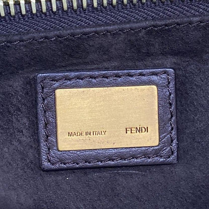 Fendi Handbag Peekaboo Iconic Medium 8bn226 Dark Brown Leather