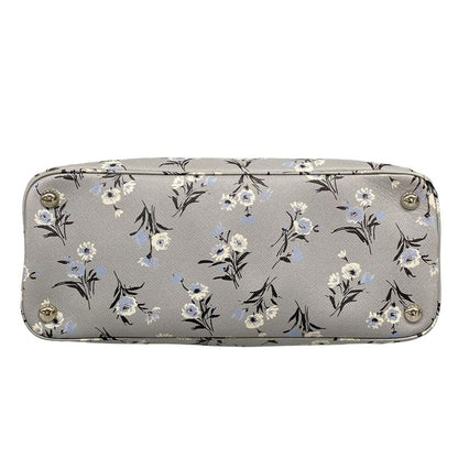 Prada Handbag - Bl837p Grey X Black X Multi Floral Leather