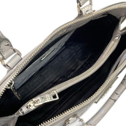 Prada Handbag - Bl837p Grey X Black X Multi Floral Leather