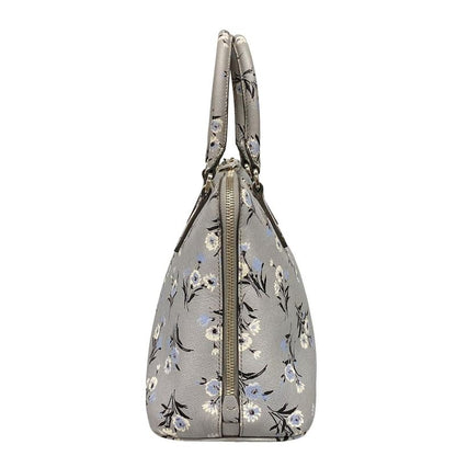 Prada Handbag - Bl837p Grey X Black X Multi Floral Leather