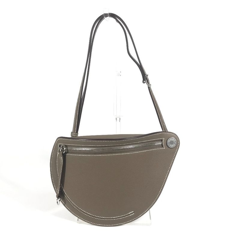 Hermes Shoulder Bag "petite Causses" Epson Etoupe Gray