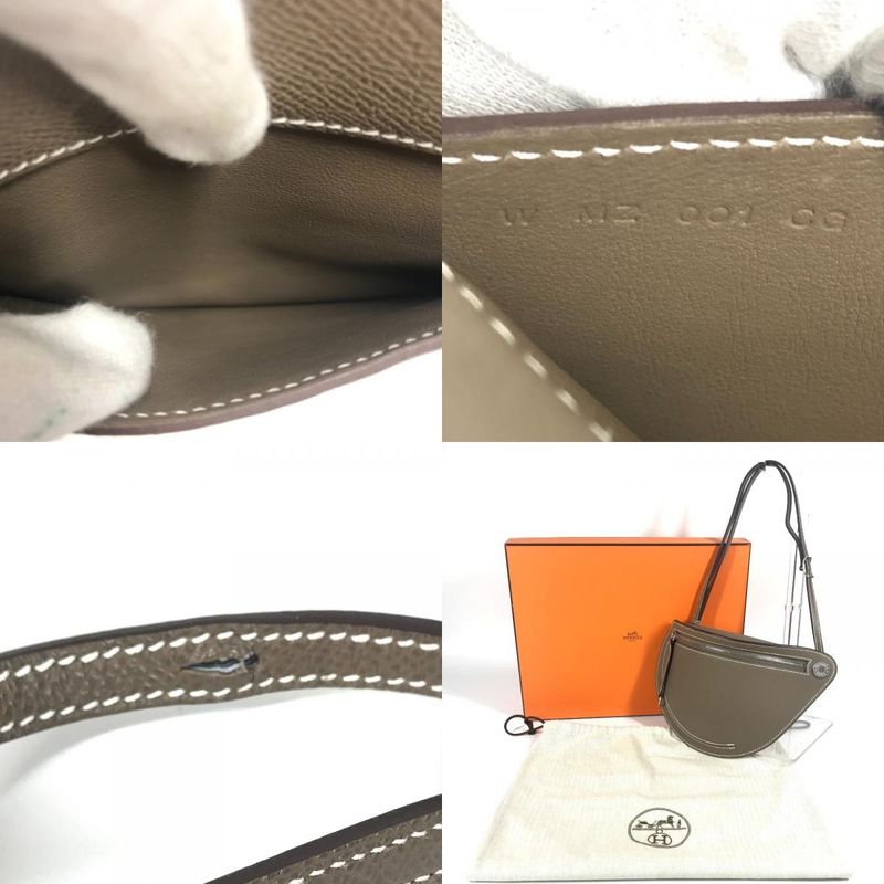 Hermes Shoulder Bag "petite Causses" Epson Etoupe Gray