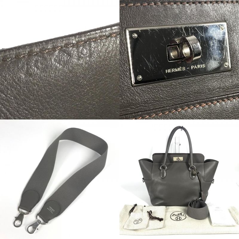 Hermes Shoulder Bag Toolbox 26 Toolbox 26 Leather Ethan Gray
