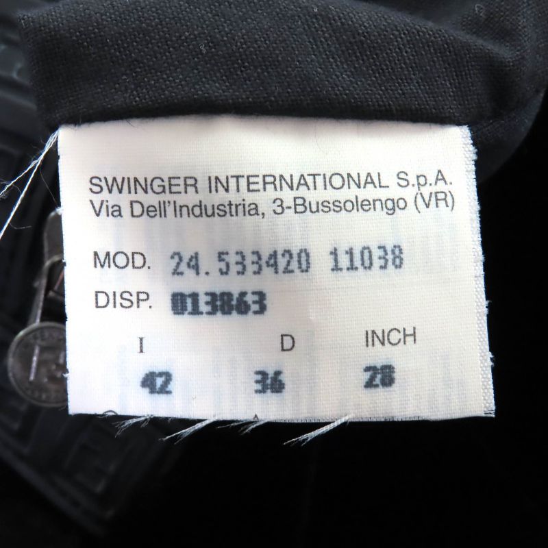 Fendi FF Logo Trim Boa Hooded Reversible Zip Up Long Coat Black 42 Made In