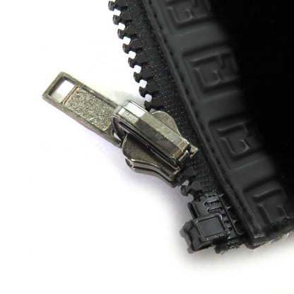 Fendi FF Logo Trim Boa Hooded Reversible Zip Up Long Coat Black 42 Made In