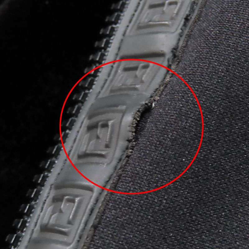 Fendi FF Logo Trim Boa Hooded Reversible Zip Up Long Coat Black 42 Made In