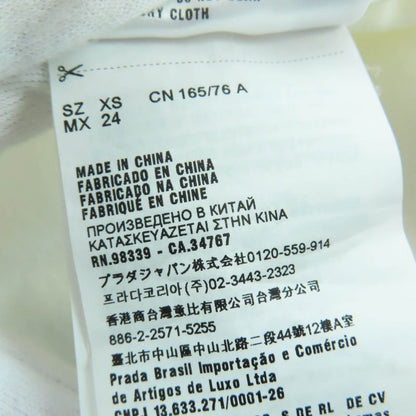 Prada 138470 Cotton Logo Patch Hooded Zip Up Long Sleeve Hoodie Blouson White