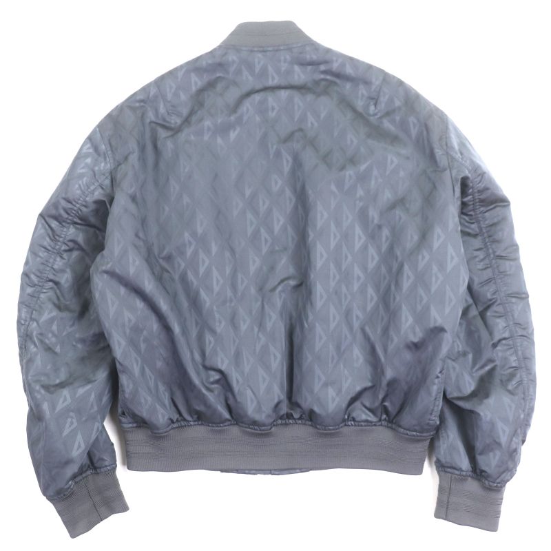 ▼dior Homme 143c432e5914 CD Diamond Double Zip Up Bomber Jacket Blue Gray 50