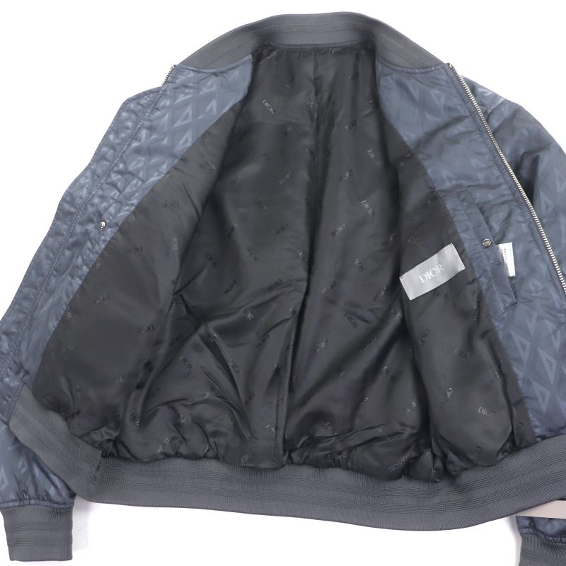 ▼dior Homme 143c432e5914 CD Diamond Double Zip Up Bomber Jacket Blue Gray 50