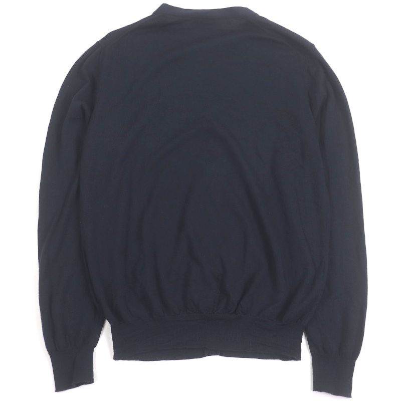 □prada 2024 100% Virgin Wool Light Hand Long Sleeve Knit Cardigan Navy 50