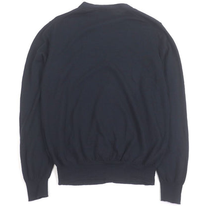 □prada 2024 100% Virgin Wool Light Hand Long Sleeve Knit Cardigan Navy 50
