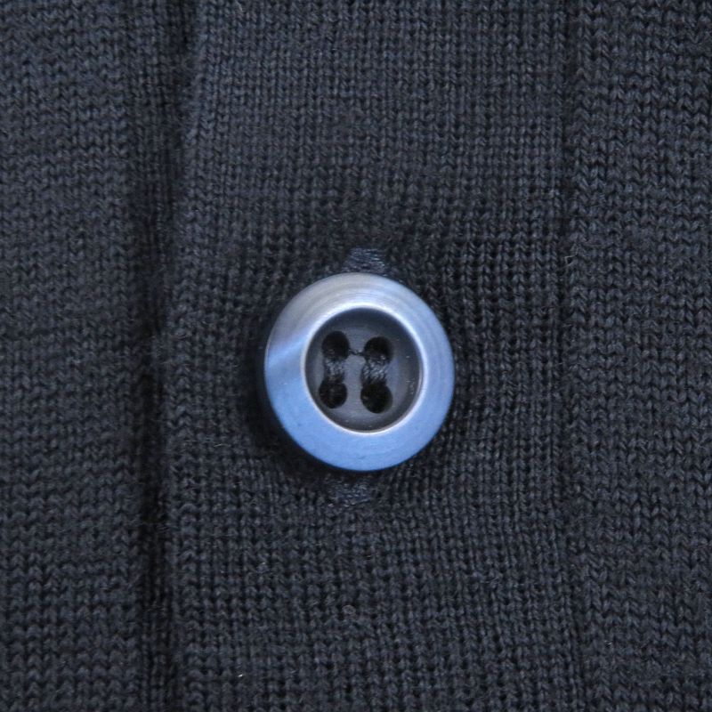 □prada 2024 100% Virgin Wool Light Hand Long Sleeve Knit Cardigan Navy 50