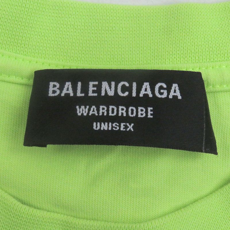 □balenciaga 2021 612966 Wardrobe BB Logo Embroidery Short Sleeve T-shirt Neon