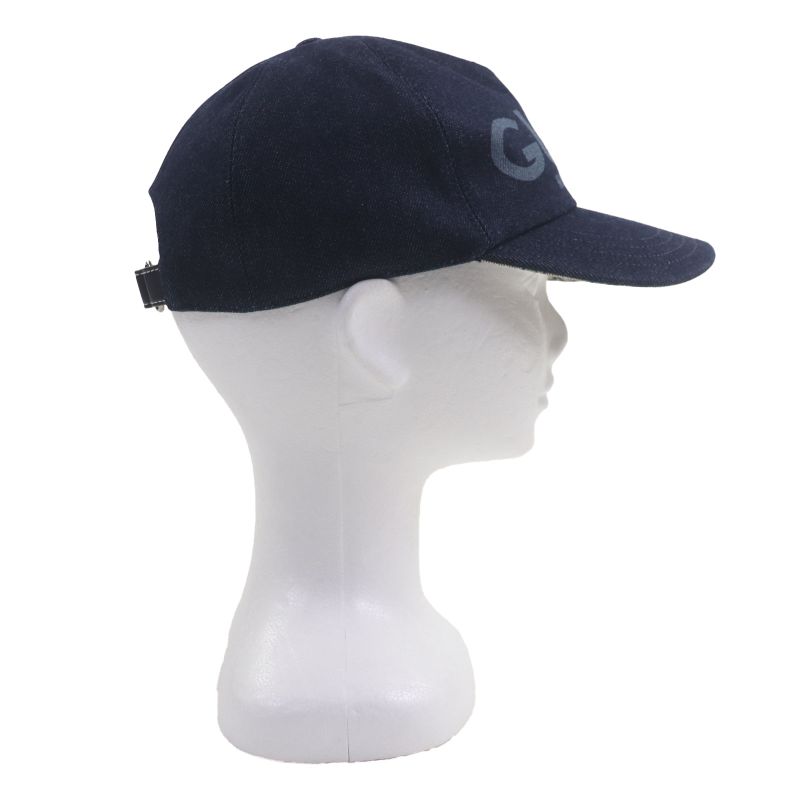 ▼gucci 812838 Logo Print GG Pattern Denim Hat Indigo L 59cm (23.23in) Made In
