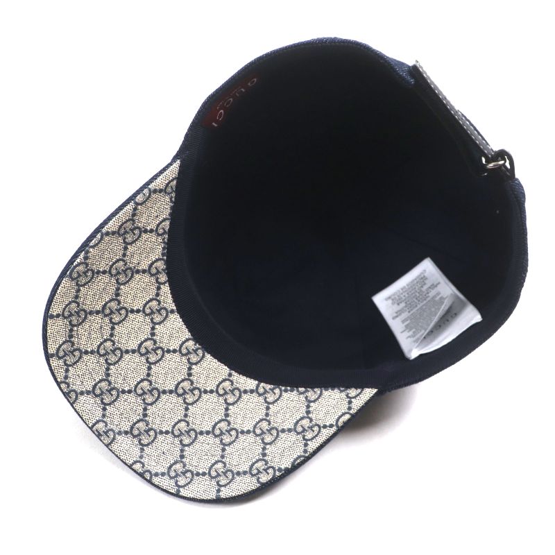 ▼gucci 812838 Logo Print GG Pattern Denim Hat Indigo L 59cm (23.23in) Made In