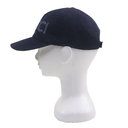 ▼gucci 812838 Logo Print GG Pattern Denim Hat Indigo L 59cm (23.23in) Made In