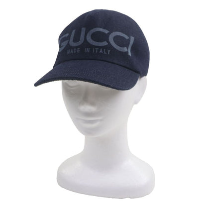 ▼gucci 812838 Logo Print GG Pattern Denim Hat Indigo L 59cm (23.23in) Made In