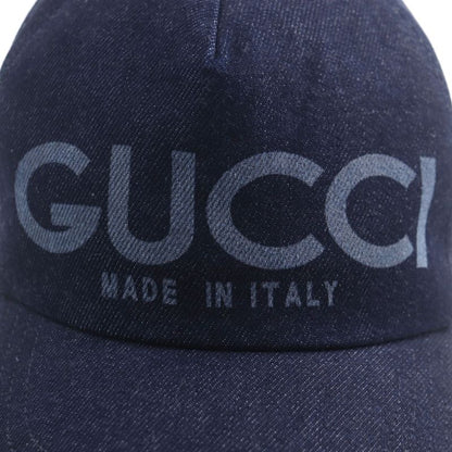 ▼gucci 812838 Logo Print GG Pattern Denim Hat Indigo L 59cm (23.23in) Made In