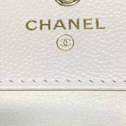 Chanel Trifold Wallet Boy Chanel Ivory Compact / V-stitching / Gold Hardware /