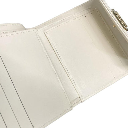 Chanel Trifold Wallet Boy Chanel Ivory Compact / V-stitching / Gold Hardware /