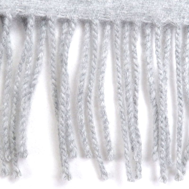 □hermes 100% Cashmere Logo Leather Patch Neolo Cabasol Striped Fringe Scarf