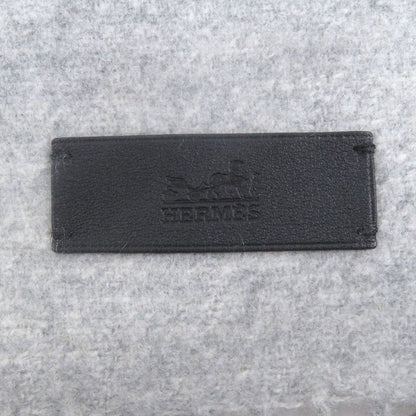 □hermes 100% Cashmere Logo Leather Patch Neolo Cabasol Striped Fringe Scarf