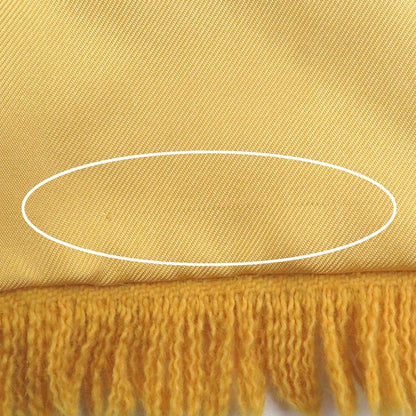 Hermes Silk Angora Deer Allover Fringe Shawl Scarf Shawl Yellow Made In France
